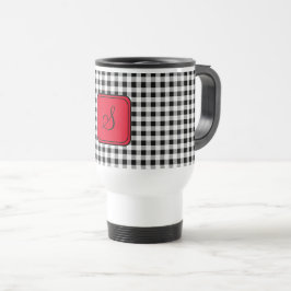 Caneca Térmica Monograma Vermelho, Verificação de Buffalo, Aço In