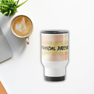 Caneca Térmica Monogramas Peach e negócios Dourados  