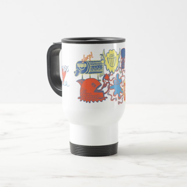 Caneca Térmica Monsters Love Tea Travel Mug (Frente Esquerda)