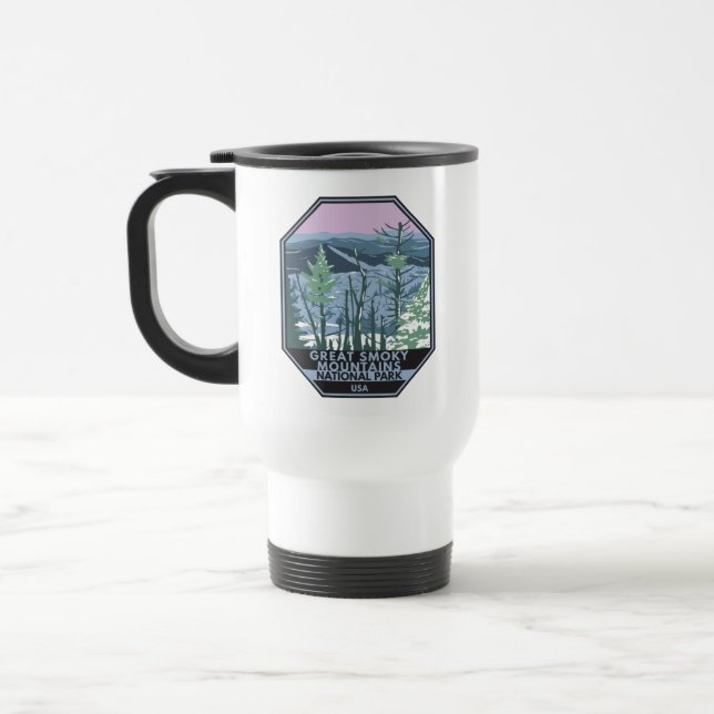Caneca Térmica Montanhas do Enfumaçado excelente Parque Nacional  (Esquerda)