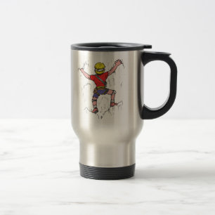 Caneca Térmica Montanhista de rocha que escala no t-shirt