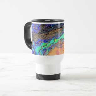 Caneca Térmica Mosaico Abstrato de Vidro Abalone