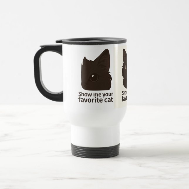 Caneca Térmica Mostre-me o seu gato favorito - Design do gato gir (Esquerda)