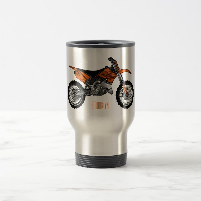 Caneca Térmica Moto fora-de-estrada/desenho animado (Centro)