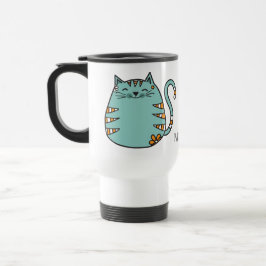 Caneca Térmica Mudanças de nome personalizado de Cat Feliz