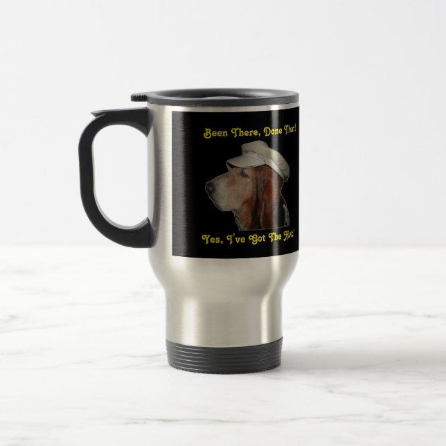 Caneca Térmica Mug Basset Hound Fez Isso (Esquerda)