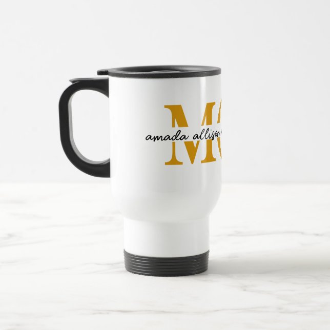 Caneca Térmica Mug de café MOM personalizado com nomes para crian (Esquerda)