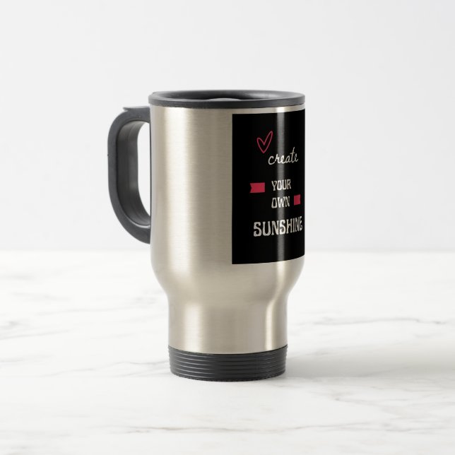Caneca Térmica Mug de citação inspiracional (Frente Esquerda)