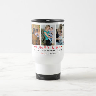 Caneca Térmica Mug de Colagem de Fotografias 'Mamãe & Me' Bonito