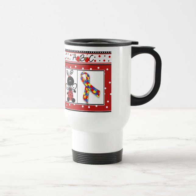Caneca Térmica Mug de Consciência do Autismo ABC (Direita)
