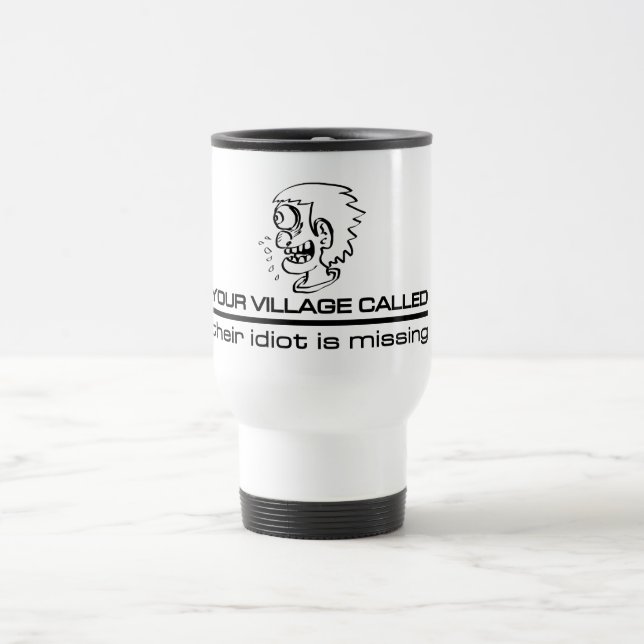 Caneca Térmica Mug de Idiota da aldeia - escolha estilo e cor (Centro)