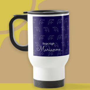 Caneca Térmica Mug de padrão de deglutição azul moderno