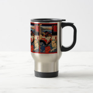 Caneca Térmica Mulher com gato - arte japonesa - Utagawa