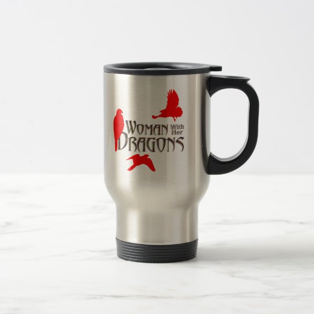Caneca Térmica Mulher com seus Dragões (Direita)