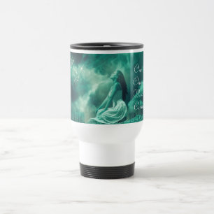 Caneca Térmica Mulher mítica enviando orações ao Universo