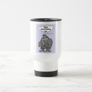 Caneca Térmica Mundo feliz dia o 22 de fevereiro de pensamento