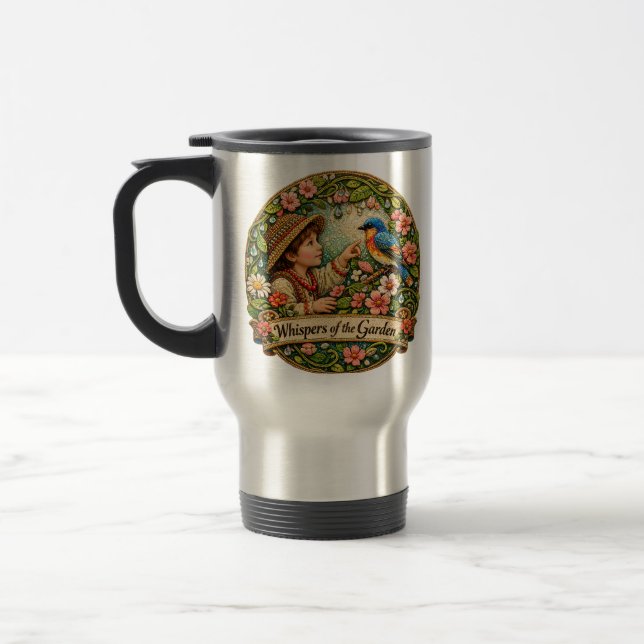 Caneca Térmica Murmurios do Jardim: Um Conto de Maravilhas em Miç (Esquerda)