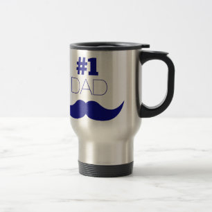 Caneca Térmica Nº 1 - bigode azul Pai - Número Um