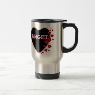 Caneca Térmica Namorados Coração Anjo Cor-de-Rosa Design 2