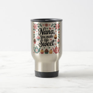 Caneca Térmica Nana Você Torna a Vida Doce Gráfico de Sobremesa e