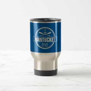 Caneca Térmica Nantucket, nome personalizado MÃE, âncora náuti