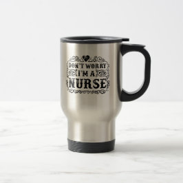 Caneca Térmica Não se preocupe, eu sou um coração de enfermeira