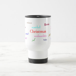 Caneca Térmica Natal Ao Redor Do Mundo Em Branco