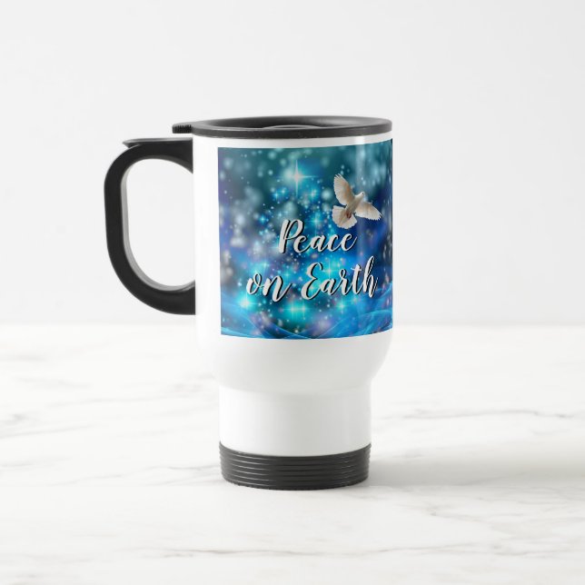 Caneca Térmica Natal da Paz da Vara Azul Correspondente (Esquerda)