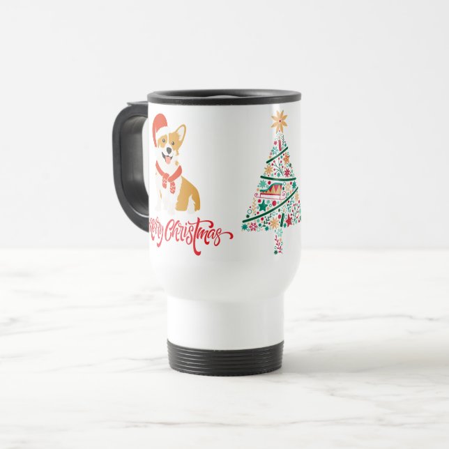 Caneca Térmica Natal de Cachorrinho (Frente Esquerda)