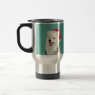 Caneca Térmica Natal de Cachorro Cachorro Cachorro Samoyed Eskimo