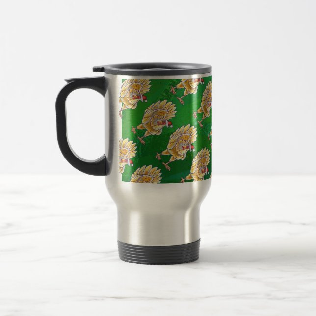 Caneca Térmica Natal De Frango Em Verde (Esquerda)