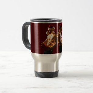 Caneca Térmica Natal de SlipperyJoe de homens sem camisa costas c