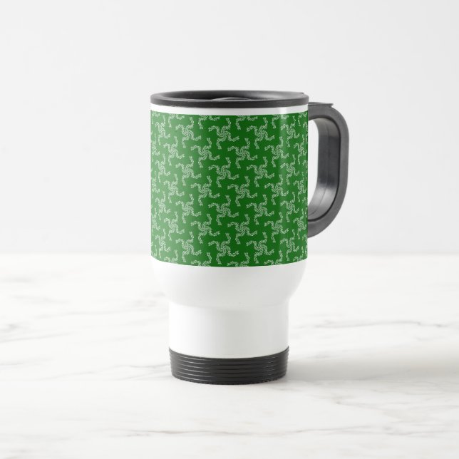 Caneca Térmica Natal Garland Green, decoração de Natal (Frente Esquerda)