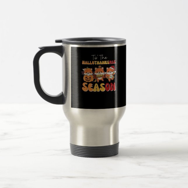Caneca Térmica Natal Halloween Esta É A Época De Hallothanksmas (Esquerda)