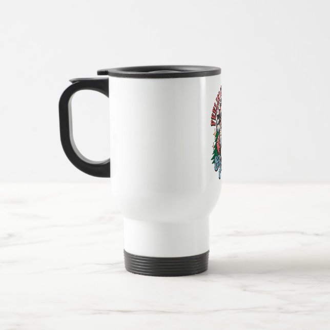 Caneca Térmica Natal Sentindo-se Alegre (Esquerda)