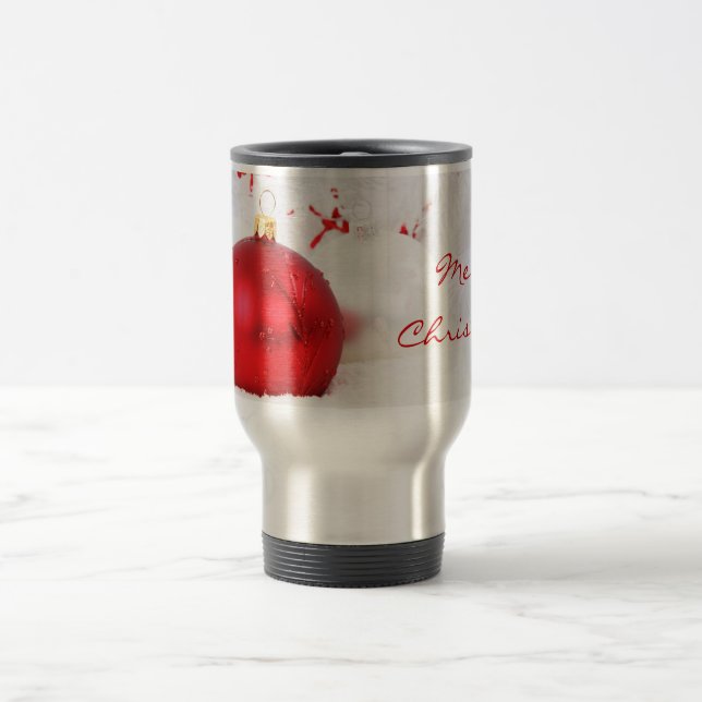 Caneca Térmica Natal Vermelho e Branco Feliz Natal (Centro)
