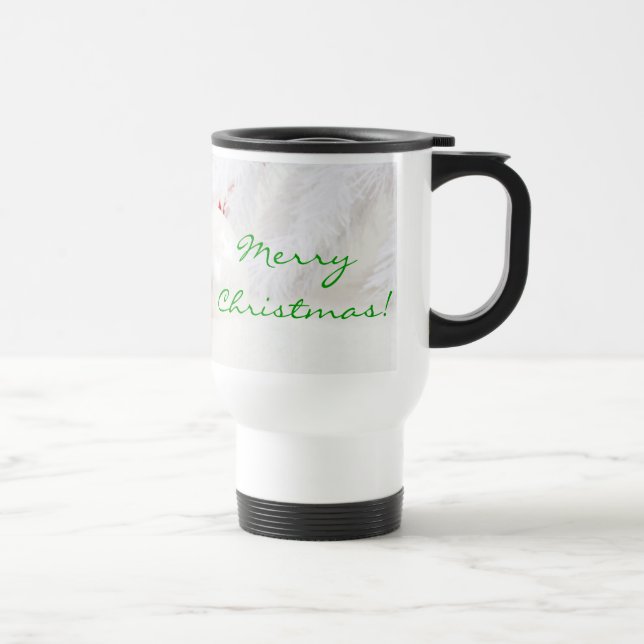 Caneca Térmica Natal Vermelho e Branco Feliz Natal I (Direita)