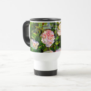 Caneca Térmica Natureza Morta com Rosas Cor-de-Rosa de Van Gogh