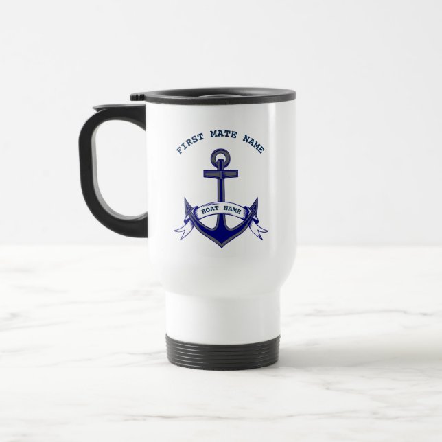 Caneca Térmica Náutica Personalizada de Anchor de Primeiro Portão (Esquerda)