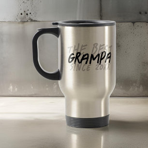 Caneca Térmica Negra e Branca Modernos Grunge O Melhor Vovô