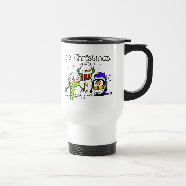 Caneca Térmica Neves e Pinguins É Natal (Direita)