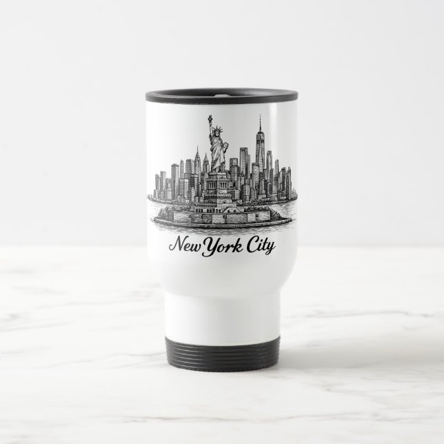Caneca Térmica New York City Skyline Line Art Illustration (Centro)