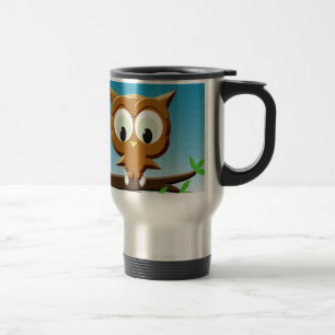 Caneca Térmica Newsprint Cartoon Owl