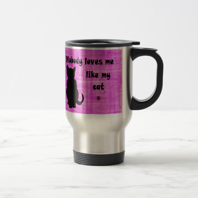 Caneca Térmica Ninguém Me Ama Como Meu Gato (Direita)