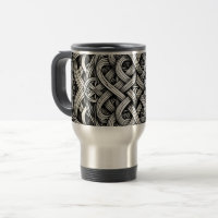 Nó celtico detalhado preto e branco 0001