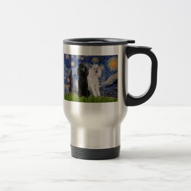 Caneca Térmica Noite Estrelada - Dois Poodles Padrão (Direita)