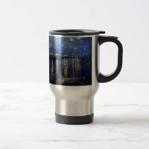 Caneca Térmica Noite estrelado de Van Gogh sobre Rhone