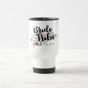Caneca Térmica Noiva Tribo Casamento Aquarela Rosa Corada