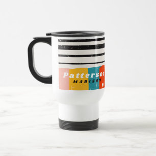 Caneca Térmica Nome Abstrato Personalizado Moderno de Meados do S