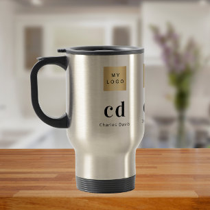 Caneca Térmica Nome comercial do monograma de logotipo